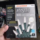 Sylvania Stay-lit Platinum 100 Led Mini Lights, Warm White Christmas New. Price: $10.00.
