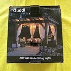 Guddl Outdoor String Lights 25FT G40 Bulbs Tested Working Patio Deck Backyard Used. Price: $20.00.