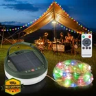 Anpro Solar Camping String Lights, 32.8FT Led, Usb Rechargeable, Remote New. Price: $34.99.