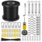 String Light Hanging Kit 164 Ft Vinyl Coated Stainless Steel Cable Black Nereus New. Price: $59.99.