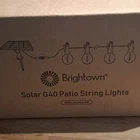 Brightown Solar G40 Patio String Lights GY-S-C50 Outdoor Decorative New. Price: $50.00.