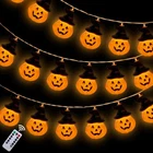 Orange Halloween Pumpkin String Lights With Witch Hat, 20FT 30 Led Ha... New. Price: $24.69.