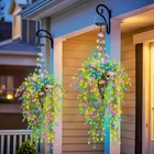 Solar Artificial Flowers Hanging Basket 2 Pack Uv-resistant Fake Plants With Rgb New. Price: $52.62.