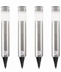 Pure Garden Solar Pathway Lights 4 Pack Stainless Steel Led Outdoor Landscape New. Price: $19.99.