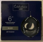Celebrations Led 6 Indoor/outdoor Silver Ornament With Box Tested Open. Price: $19.95.