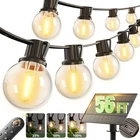 Addlon 56FT(50+6) Solar String Lights Outdoor With Remote, 27 Shatterproof G40 B New. Price: $43.99.