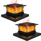 Dynaming 2 Pack Solar Post Cap Flickering Flame Lights, Black New. Price: $27.99.