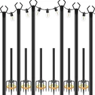 6 Pack 10 Ft Heavy Duty Metal String Poles Adjustable Outdoor Lighting ... New. Price: $95.99.