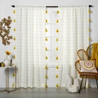 Opalhouse Curtain Panels 85 54 Yellow White Stripe Tassel Light Filtering X2 Used. Price: $59.87.