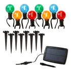 Lumabase Solar Powered Pathway Lights With 8 Multicolor Globe Bulbs New. Price: $65.00.