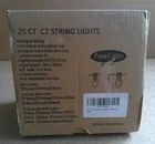 Patio Lights 25-COUNT C7-BULB Multi-color Green Wire Open. Price: $34.99.