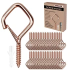Emiluil 82 Pcs Metal Rose Gold Eye Screw Hooks For Hanging Heavy Duty Windproof New. Price: $78.13.