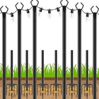 Ahrlhr 6 Pack String Light Poles, Outdoor 10 Ft Forked Meta... New. Price: $84.91.