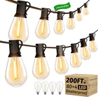 200FT Outdoor String Lights With 84 Shatterproof Bulbs - Warm White Led Decor New. Price: $133.99.