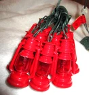 Set Of 10 String Lights Mini Lantern Red Patio Garden Home Rv Camper Camping Used. Price: $9.99.
