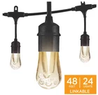 Enbrighten 24 Bulbs 48 Ft. Outdoor/indoor Black Vintage Led String Lights, Acryl Open. Price: $70.00.