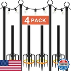 10FT String Poles 4 Pack For Outside Lights & Fence Brackets Deck Patio New. Price: $72.89.