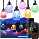 144FT Smart Rgbw Outdoor String Lights, 45 Dimmable Bulbs, IP67 Waterproof New. Price: $233.99.