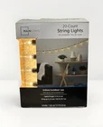 Mainstays 20-CNT String Lights Indoor Outdoor Clear Bulbs Black Wire New Box. Price: $12.99.