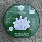 500-COUNT Holiday Time Cool White Dome Led Christmas Lights, 103.7 Ft Wire New. Price: $39.99.