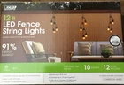 Feit Electric 12-FT Led Fence String Lights Linkable- In/outdoor Heavy Duty New. Price: $19.00.