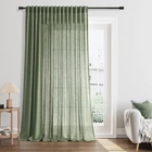 Spwiy Olive Green 100 Inch Extra Wide Curtains Linen For Sliding Glass Door Semi New. Price: $68.24.