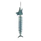 River's Edge Products Fishbone Wind Chime, Skeleton Bell With Patina. Price: $18.73.