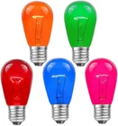 25 Pack S14 Outdoor Patio Edison Replacement Bulbs, E27 Medium Base, Multi, 11 New. Price: $21.90.