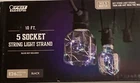 Feit Electric 10 Ft 5-SOCKET Black String Light Strand 40W/200W Max E26 Med Base New. Price: $19.97.