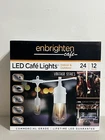 Enbrighten Led -24 Ft. 12CT.BULB Vintage Integrated Cafe String Lights White New. Price: $35.45.