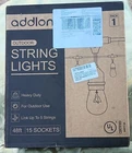 Addlon 48 Ft Outdoor String Lights Commercial Grade Weatherproof Strand Edison V Open. Price: $25.00.