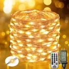Btfarm Fairy Lights Plug In With Remote, 33FT 100LED, Warm White New. Price: $22.99.