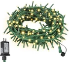 Twinkle Christmas Lights 33FT 100LED, Warm White Glass Green Wire New. Price: $15.66.