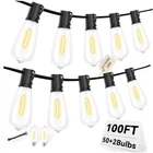 ST40 Led Outdoor String Lights 100FT With 50+2 Bulbs, E17 0.6W 2700K New. Price: $55.18.