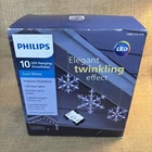 Philips Elegant Twinkling Effect 10 Cool White Led Hanging Snowflakes New Tested Open. Price: $89.99.