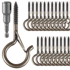 Fsah 50 Pack Screw-in Hooks For Outdoor String Lights, Q Hanger Out... New. Price: $49.79.