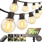 Addlon 56FT(50+6) Solar String Lights Outdoor With Remote, 27 Shatterproof G40 B New. Price: $48.20.
