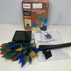 Philips 50CT Christmas Lights Solar Powered Faceted C6 Color String Open New. Price: $28.99.