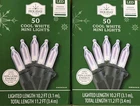 (2) New Holiday Time 50CT Cool White Led Lights Green Wire Wedding 100 Total. Price: $9.25.