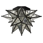 Ballard Designs Moravian Star Flush Mount Ceiling Light Glass Fixture Bronz New. Price: $182.99.