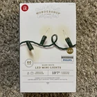 Wondershop 60 Led Philips 19.5 Ft Mini Christmas String Lights Warm White 120V New. Price: $10.99.