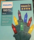 Philips 100 Christmas Mini Lights Remains Lit New. Price: $28.99.