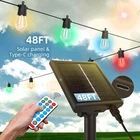 Solar Colorful Meteor String Lights Modes Built Rechargable Large Panel New. Price: $48.00.