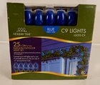 Christmas C9 Blue Ceramic 25 Bulb Set Holiday Time Reuseable Holder New. Price: $14.95.