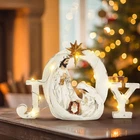 Christmas Nativity Scene With Led String Lights Figure Set Holy Fami.... Price: $41.79.