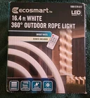 Ecosmart Outdoor Dimmable Led Rope Light With Remote Control Bright White 16.4FT Open. Price: $11.99.