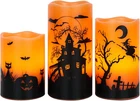 Halloween Flickering Flameless Candles With 6 Hour Timer, Battery Operated Led New. Price: $29.99.