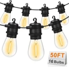 Gvvoohome 50FT Led Outdoor String Lights With 16 Shatterproof Waterproof S14 Rep New. Price: $54.06.