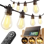 Addlon 54FT(48+6) Solar String Lights Outdoor 48+6FT(16 Sockets), Black New. Price: $34.06.