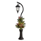 5' Holiday Decorated Lamp Post, Artificial Greenery, Berries, Led New. Price: $220.79.